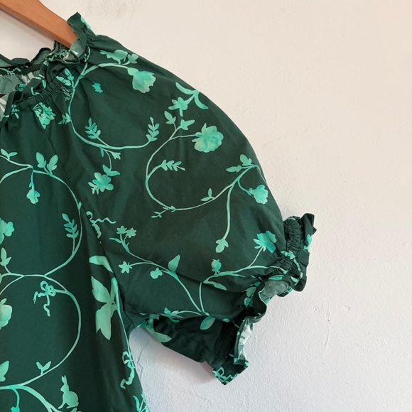 Hill House The Katherine Nap Dress Green Botanical - Picture 4 of 7